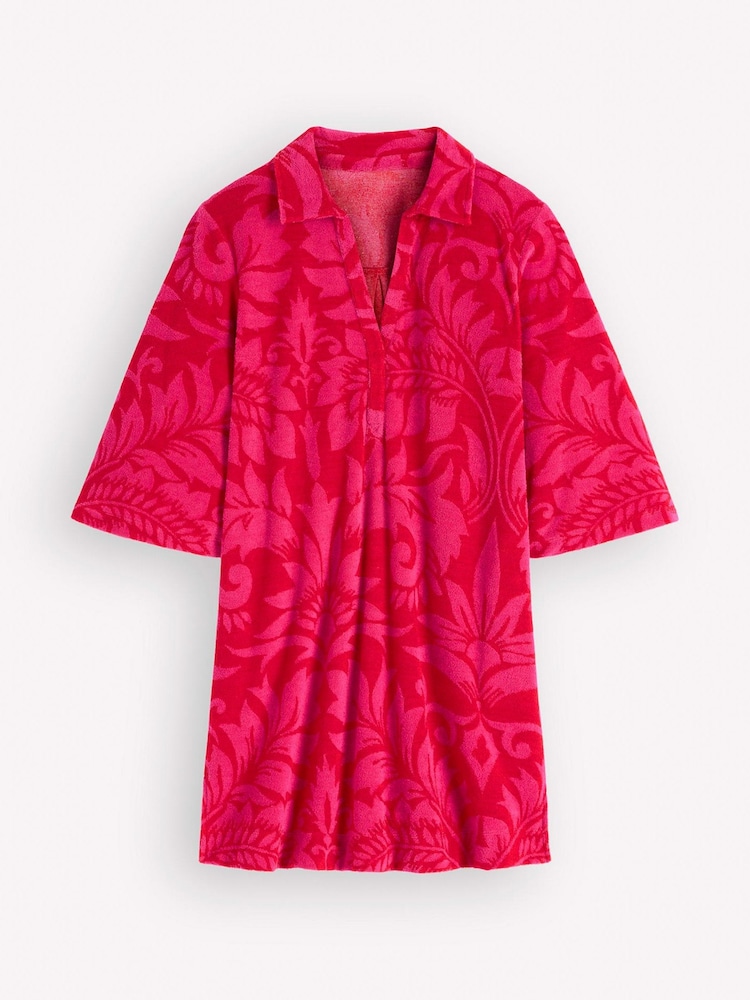 Boden Red Short Collared Towelling Dress - Image 6 of 6 Boden Red Short Collared Towelling Dress - Image 6 of 6