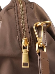 Jones Bootmaker Chocolate Brown Virelle Leather Backpack With Zip Pockets - Image 4 of 6