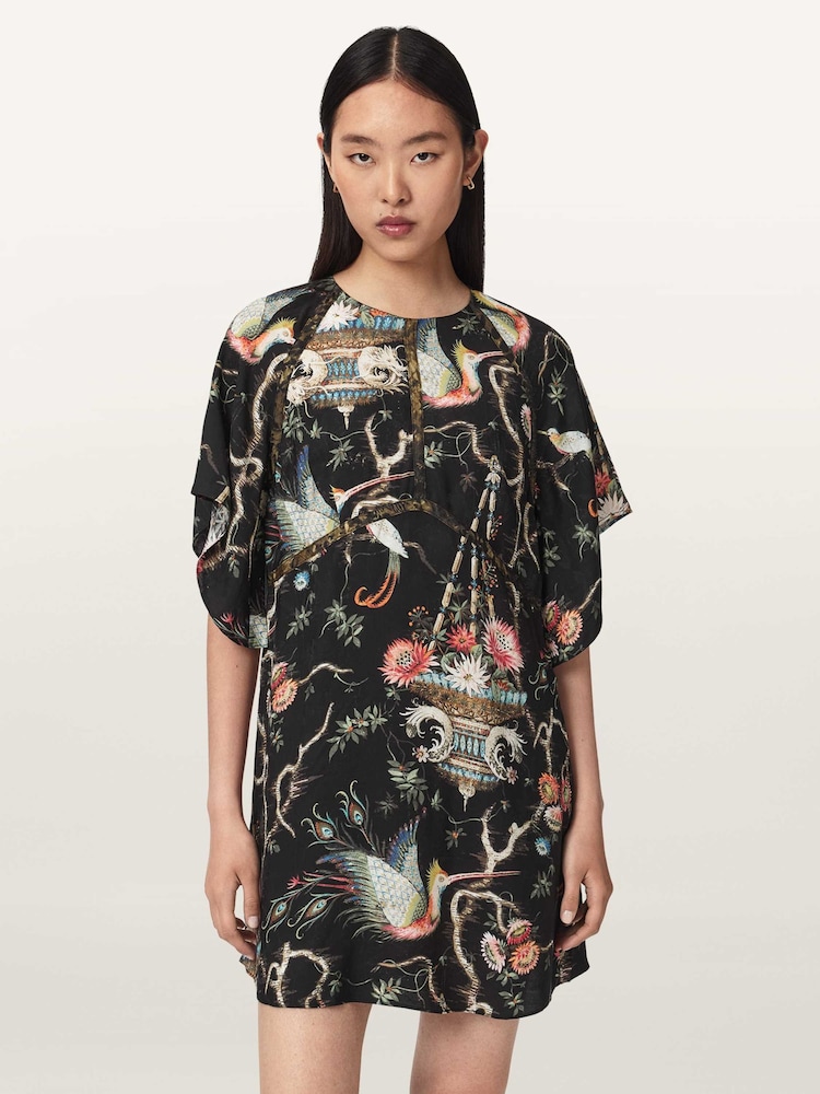 AllSaints Black Xena Dress - Image 1 of 7