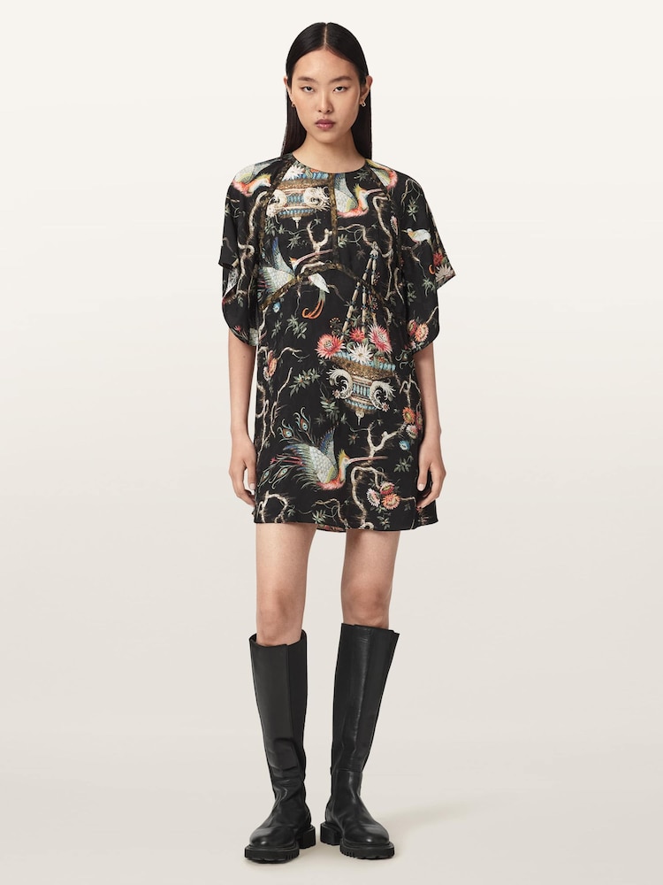 AllSaints Black Xena Dress - Image 2 of 7