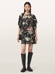 AllSaints Black Xena Dress - Image 6 of 7