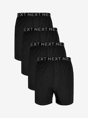 Black 100% Cotton 4 pack Boxers - Image 1 of 6
