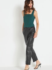 Teal Blue Square Neck Sleeveless Top - Image 3 of 6