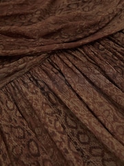 Reiss Grape Burgundy Jasmine Snake-Print Plissé Maxi Skirt - Image 7 of 7