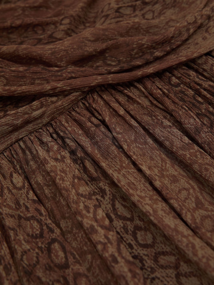 Reiss Grape Burgundy Jasmine Snake-Print Plissé Maxi Skirt - Image 7 of 7 Reiss Grape Burgundy Jasmine Snake-Print Plissé Maxi Skirt - Image 7 of 7