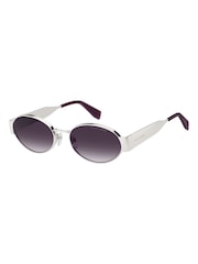 Marc Jacobs Oval Sunglasses in Palladium Violet - Image 1 sur 4