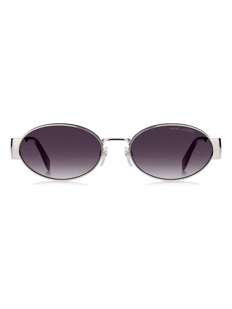 Marc Jacobs Oval Sunglasses in Palladium Violet - Image 2 sur 4