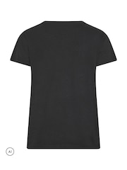 Yours Curve Black 'Merry Christmas' Penguin Glitter Novelty T-Shirt - Image 7 of 7
