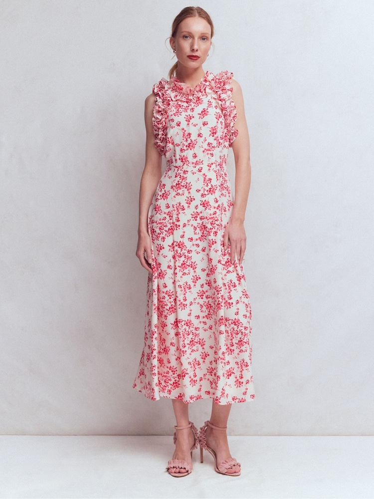 Φόρεμα Boden με βολάν από μετάξι και Midi φόρεμα με βολάν και βολάν - Εικόνα 1 από 7
