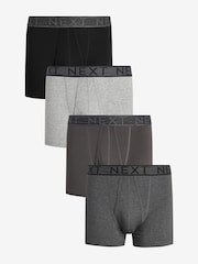Grey 4 pack A-Front Cotton Rich Boxers - Image 1 of 7
