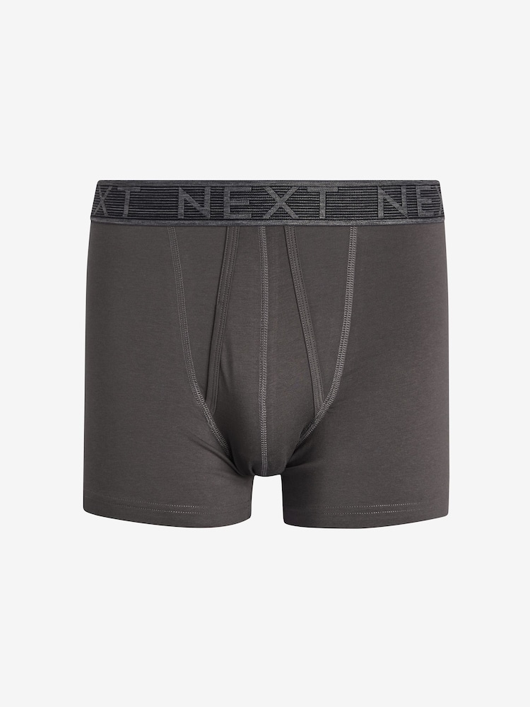Grey 4 pack A-Front Cotton Rich Boxers - Image 3 of 7