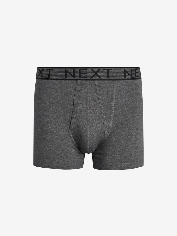Grey 4 pack A-Front Cotton Rich Boxers - Image 5 of 7