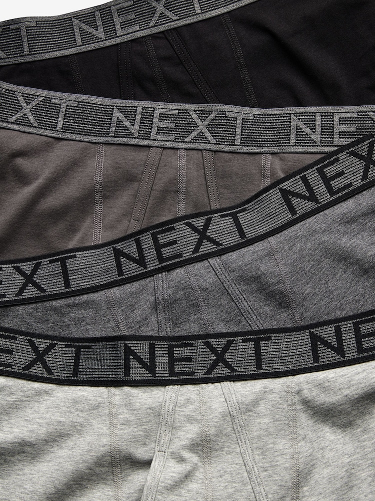 Grey 4 pack A-Front Cotton Rich Boxers - Image 7 of 7