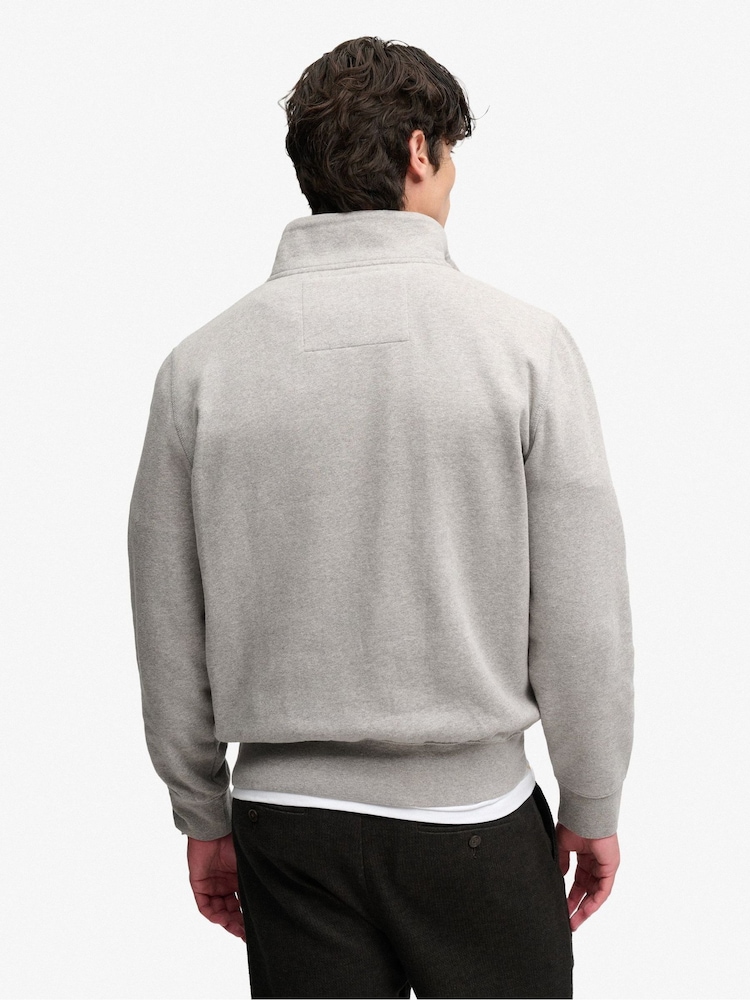 Boz - Superdry Vintage İdman Yarım Fermuarlı İdman Topu - 5şəkildən 2 şəkil
