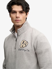 Boz - Superdry Vintage İdman Yarım Fermuarlı İdman Topu - 5şəkildən 4 şəkil