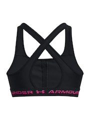 Under Armour Black/Pink Crossback Mid Support Bra - Image 10 of 10