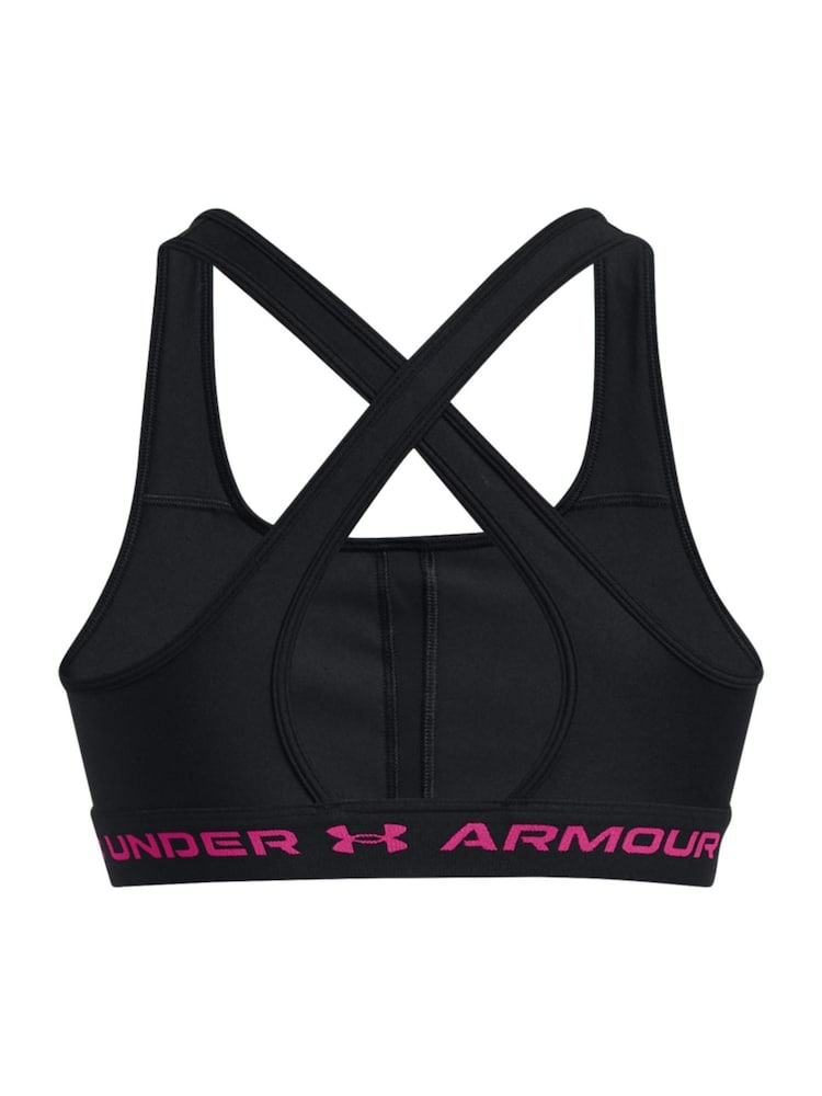 Under Armour Black/Pink Crossback Mid Support Bra - Image 10 of 10