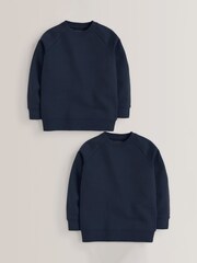 Navy Blue 2 Pack Crew Neck School Sweater (3-16yrs) - Image 1 of 4