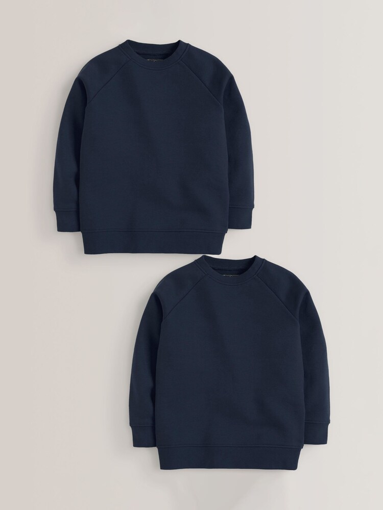Navy Blue 2 Pack Crew Neck School Sweater (3-16yrs) - Image 1 of 4