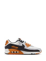 Nike Orange/White Air Max 90 Trainers - Image 3 of 10