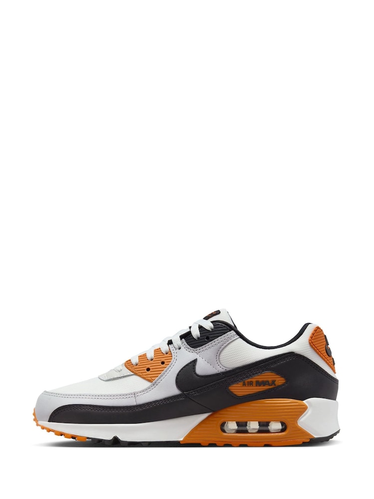 Nike Orange/White Air Max 90 Trainers - Image 4 of 10