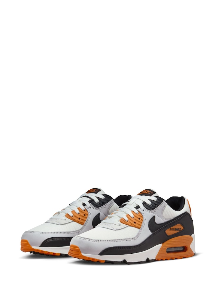 Nike Orange/White Air Max 90 Trainers - Image 5 of 10