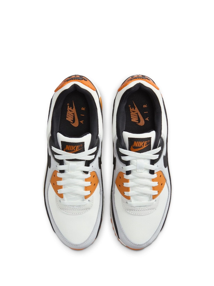 Nike Orange/White Air Max 90 Trainers - Image 7 of 10