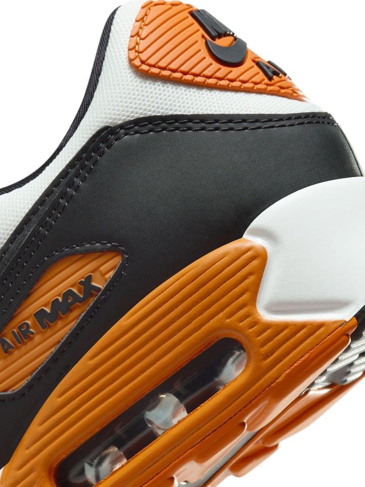 Nike Orange/White Air Max 90 Trainers - Image 9 of 10