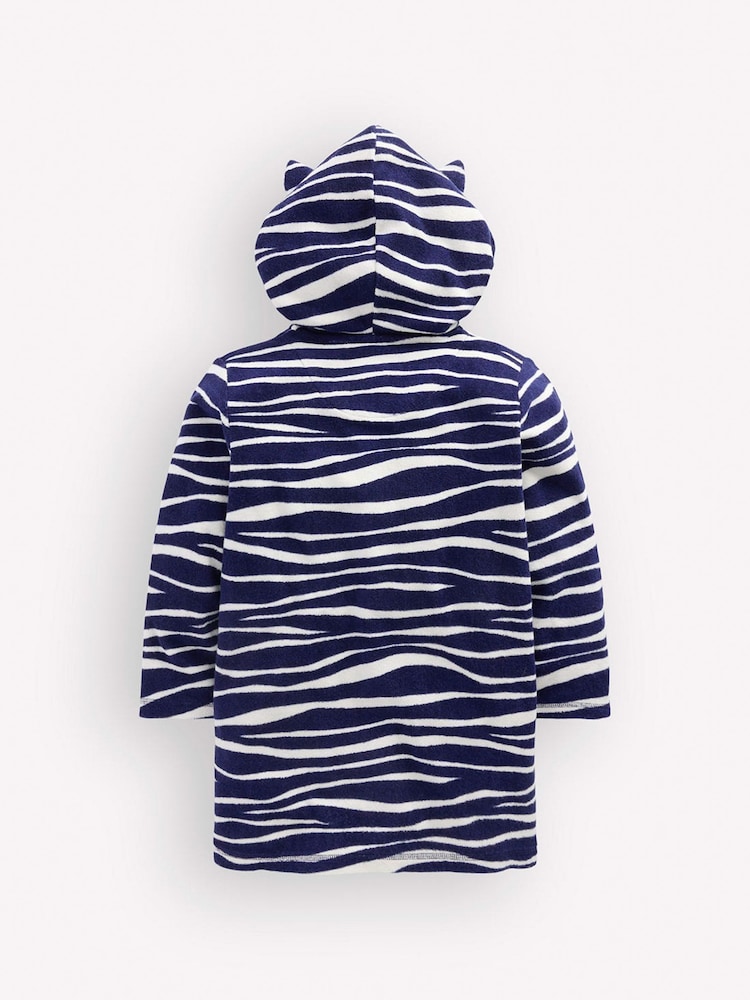 Boden Blue Fun Towelling Zip-up Throw On - Image 2 of 3