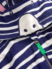 Boden Blue Fun Towelling Zip-up Throw On - Image 3 of 3