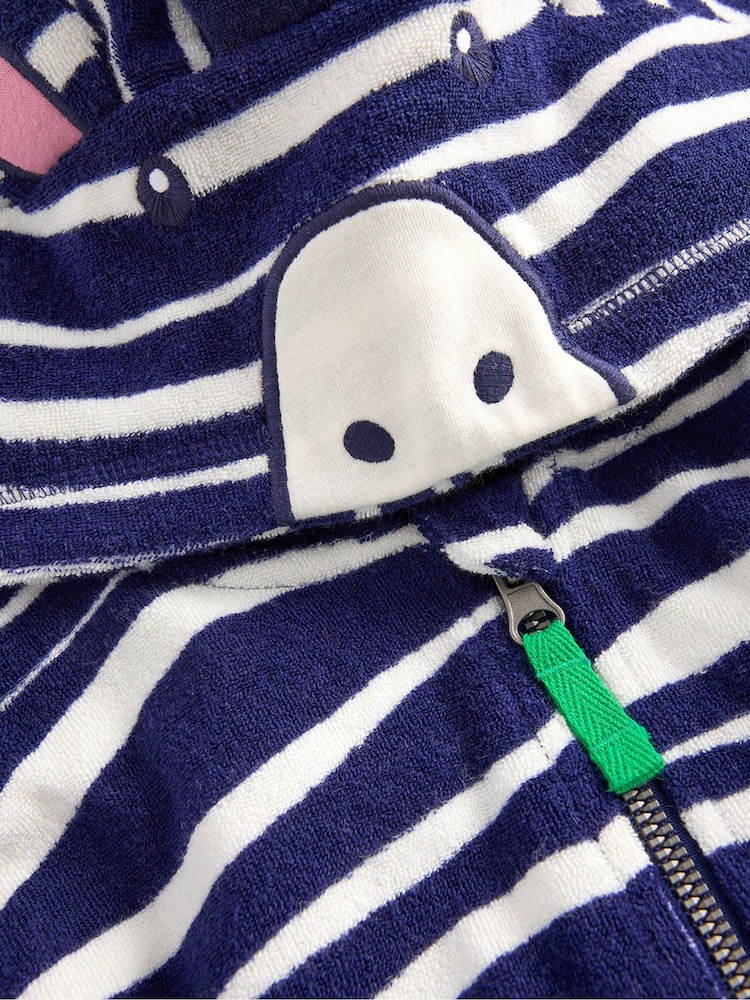 Boden Blue Fun Towelling Zip-up Throw On - Image 3 of 3