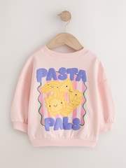 Pink Pasta Club Crew Neck Sweatshirt (3mths-7yrs) - Image 2 of 4