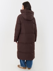 Threadbare Brown Showerproof Maxi Puffer Coat - Image 2 of 4
