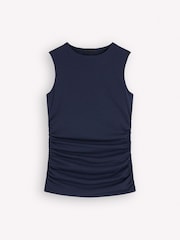 Boden Blue Ruched Sleeveless Jersey Top - Image 5 of 5