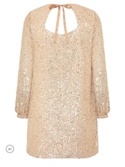 Yours Curve Gold All Over Sequin Dress - Image 2 of 2