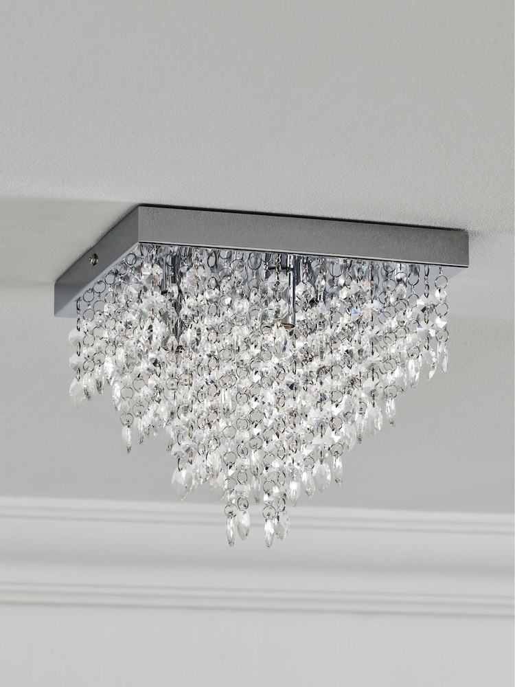 Chrome Elena 3 Light Flush Ceiling Light - Image 2 of 6