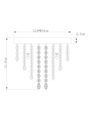 Chrome Elena 3 Light Flush Ceiling Light - Image 6 of 6