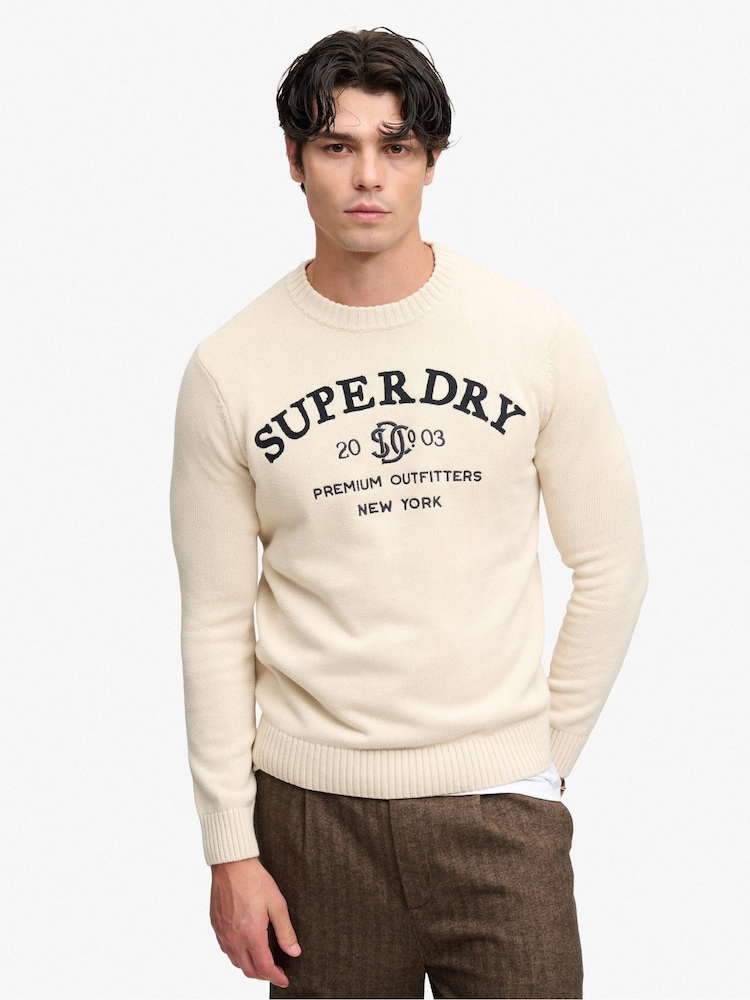 Boz - Superdry Aplike Qrafik Cemper - 5şəkildən 1 şəkil