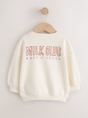 Cream Milk Crew Neck Sweatshirt (3mths-7yrs) - Image 2 of 4