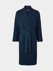 Savile Row Company Blue 100% Cotton Waffle Dressing Gown - Image 3 of 6