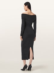 AllSaints Black Delta Cupro Dress - Image 4 of 5