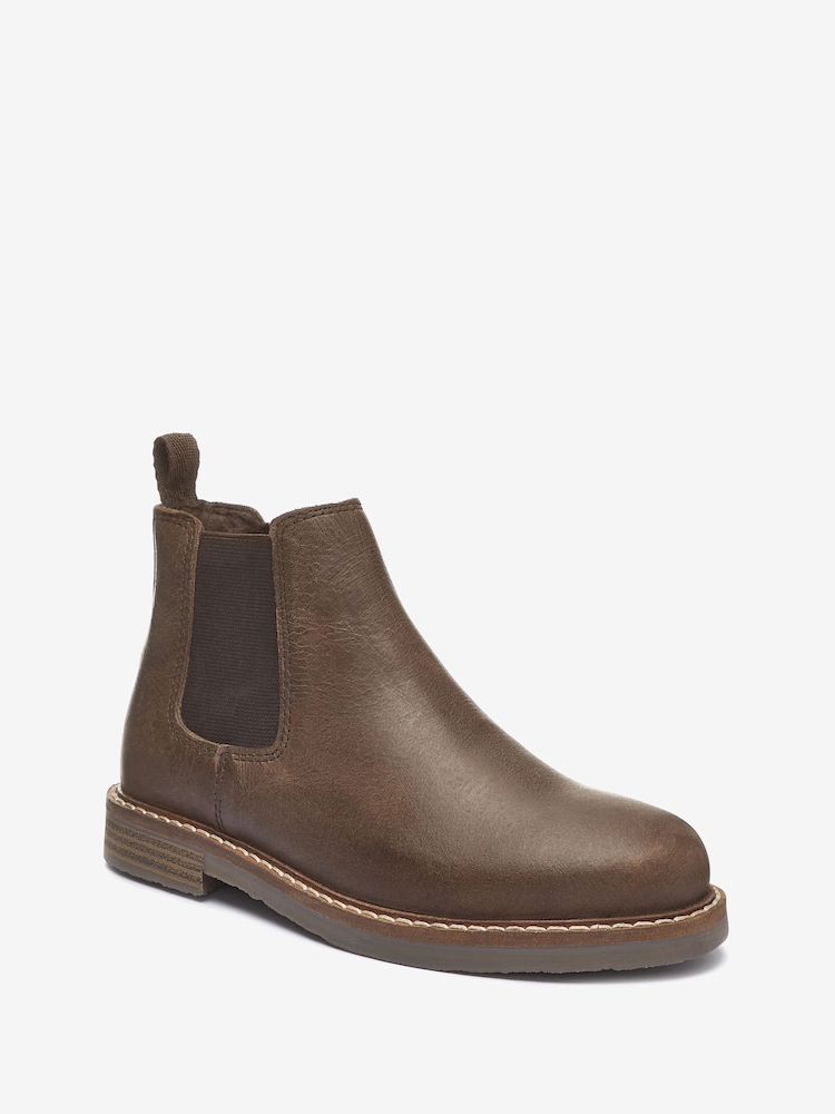 Braun - Warmgefütterte Chelsea-Stiefeletten aus Leder - Bild 2 von 5 Braun - Warmgefütterte Chelsea-Stiefeletten aus Leder - Bild 2 von 5