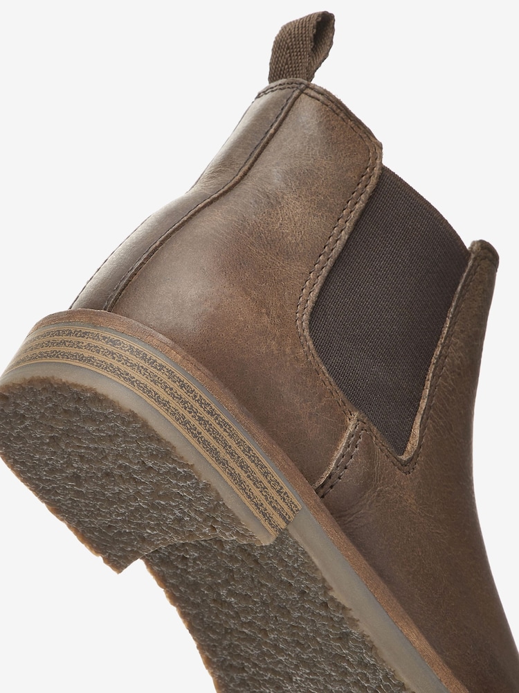 Braun - Warmgefütterte Chelsea-Stiefeletten aus Leder - Bild 5 von 5 Braun - Warmgefütterte Chelsea-Stiefeletten aus Leder - Bild 5 von 5