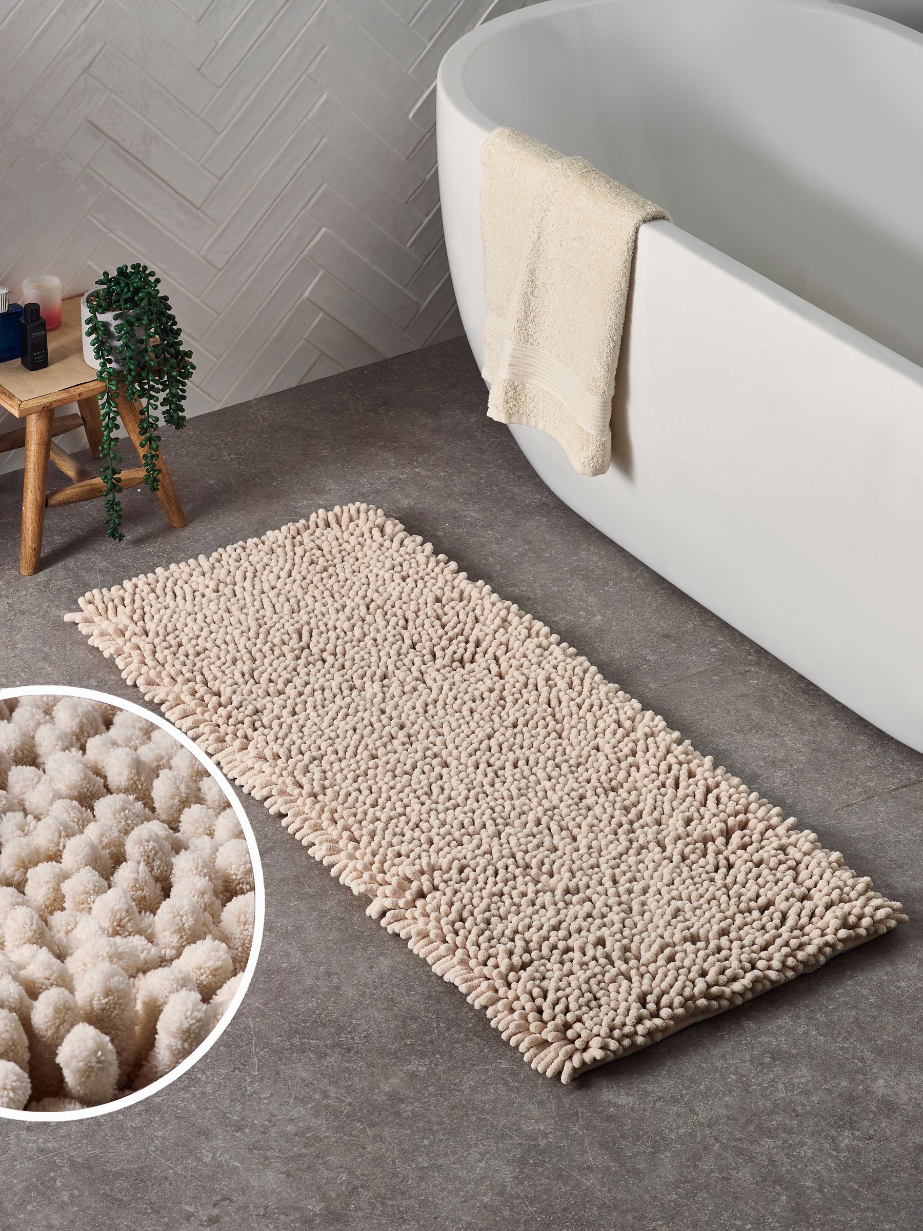Buy Natural Super Plush Runner Bath Bobble Mat from the Next UK online shop