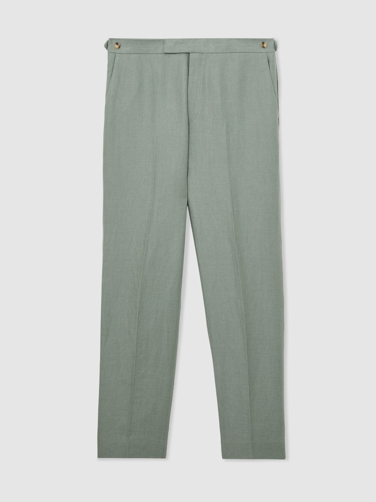 Reiss Sage Atlantic Tailored Fit Linen-Twill Classic-Fit Suit Trousers - Image 2 of 7 Reiss Sage Atlantic Tailored Fit Linen-Twill Classic-Fit Suit Trousers - Image 2 of 7