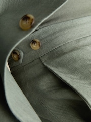 Reiss Sage Atlantic Tailored Fit Linen-Twill Classic-Fit Suit Trousers - Image 4 of 7