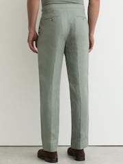 Reiss Sage Atlantic Tailored Fit Linen-Twill Classic-Fit Suit Trousers - Image 6 of 7