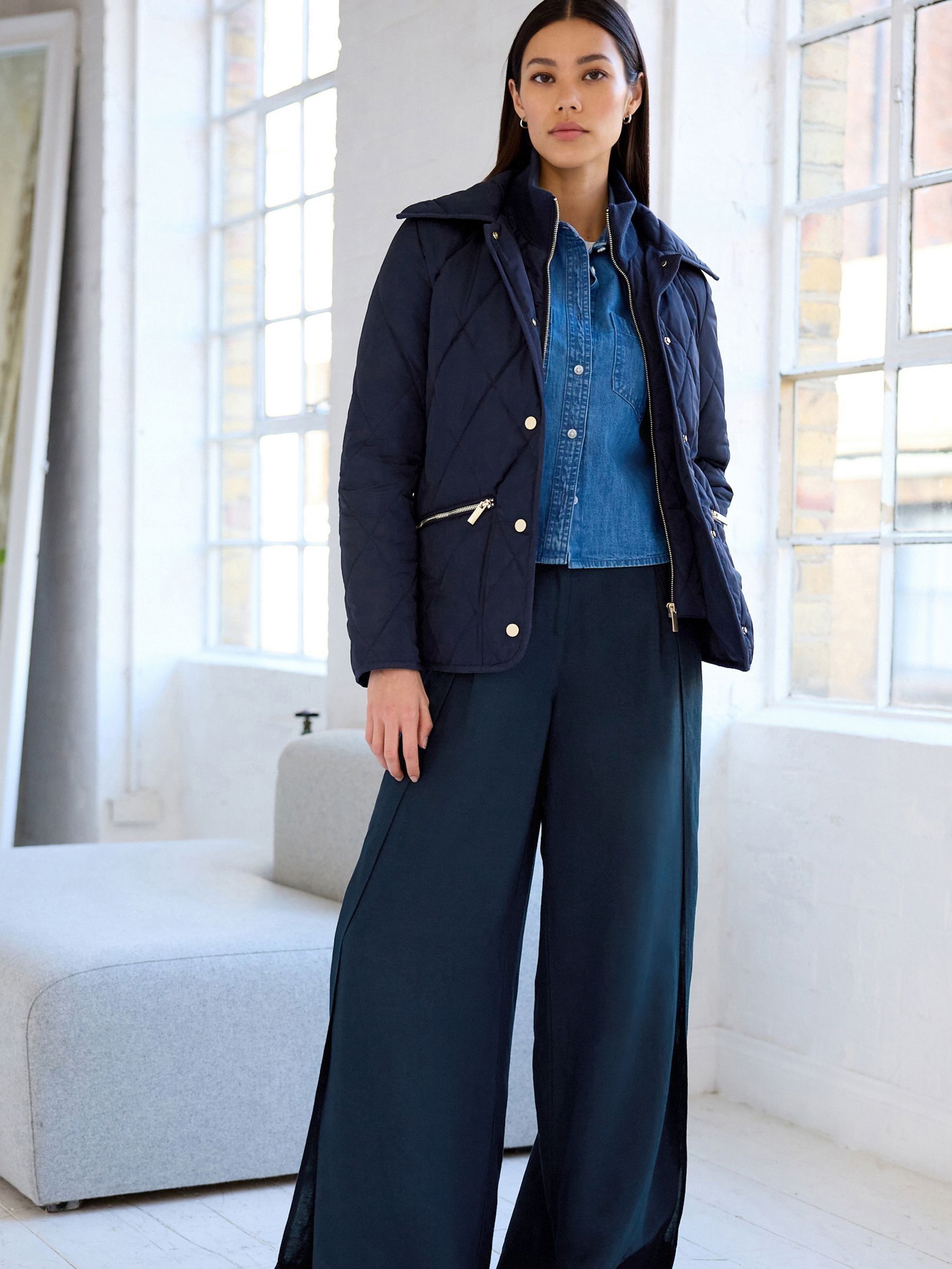 Next navy quilted jacket deals