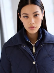 Navy Blue Shower Resistant Quilted Jacket - Image 4 of 6