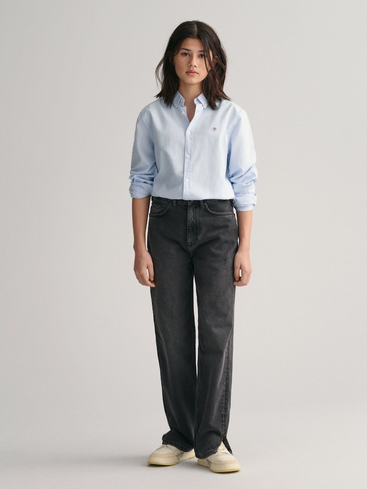 GANT Capri Blue Shield Logo Oxford 100% Cotton Shirt - Image 1 of 5